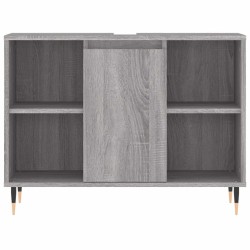 Armoire salle de bain sonoma gris 80x33x60 cm bois d'ingénierie 624975624975