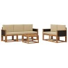 Ensemble de canapés d'extérieur avec coussin 6 pcs Naturel 624977624977