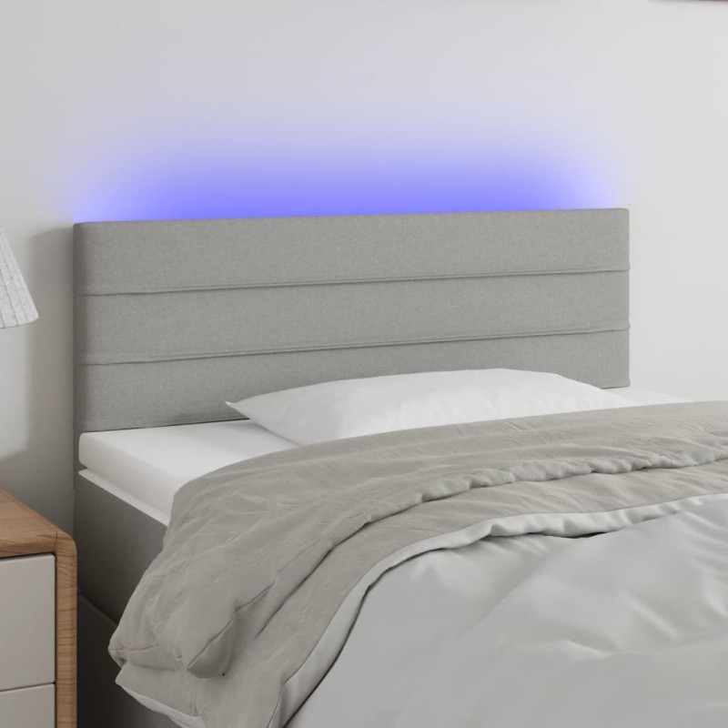Tête de lit à LED Gris clair 80x5x78/88 cm Tissu 624978624978