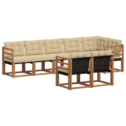 Ensemble de canapés d'extérieur 8 pcs Naturel et Beige 624979624979