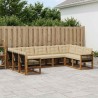 Ensemble de canapés d'extérieur 9 pcs Naturel et Beige 624980624980