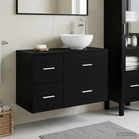 Ensemble de mobilier de salle de bain 2 pcs Chêne noir 624984624984