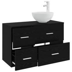 Ensemble de mobilier de salle de bain 2 pcs Chêne noir 624984624984