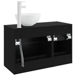 Ensemble de mobilier de salle de bain 2 pcs Chêne noir 624984624984