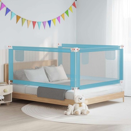 Barrière de sécurité de lit d'enfant Bleu 180x25 cm Tissu 624985624985