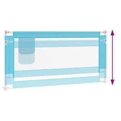 Barrière de sécurité de lit d'enfant Bleu 180x25 cm Tissu 624985624985