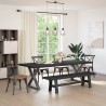 Banc de salle à manger NOAIN 180 x 41 x 45 cm Pin massif Noir 624986624986