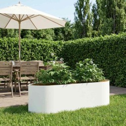 Jardin surélevé Blanc 140 x 40 x 40 cm Acier 624989624989