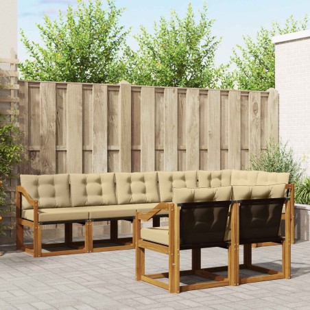 Ensemble de canapés d'extérieur 8 pcs Naturel et Beige 624992624992