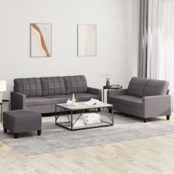 Ensemble de canapés 3 pcs avec coussins Gris Similicuir 624997624997