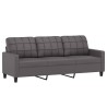 Ensemble de canapés 3 pcs avec coussins Gris Similicuir 624997624997