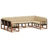 Ensemble de canapés d'extérieur 9 pcs Naturel et Beige 625003625003