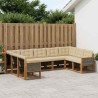 Ensemble de canapés d'extérieur 9 pcs Naturel et Beige 625005625005