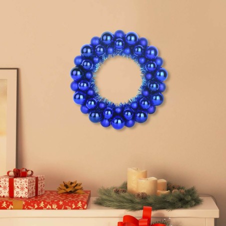 Couronnes de Boules de Noël 2 pcs Bleu 33 x 33 x 7 cm 625006625006