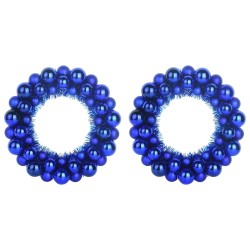 Couronnes de Boules de Noël 2 pcs Bleu 33 x 33 x 7 cm 625006625006