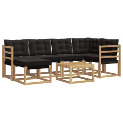 Ensemble de canapés d'extérieur 7 pcs Blanc et noir 625007625007