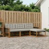 Ensemble de canapés d'extérieur 4 pcs Naturel et gris clair 625008625008