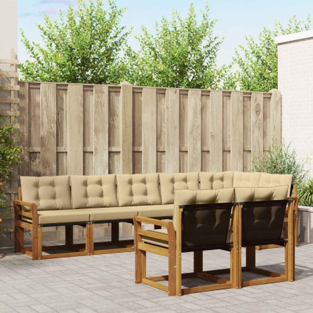 Ensemble de canapés d'extérieur 8 pcs Naturel et Beige 625009625009
