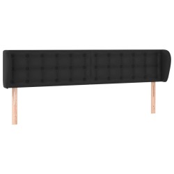Tête de lit avec oreilles Noir 203x23x78/88 cm Similicuir 625016625016