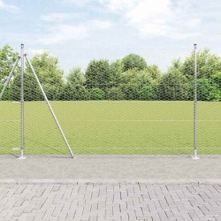 Clôture hexagonale avec base en béton 50 x 1,4 m Argenté Maille 625019625019