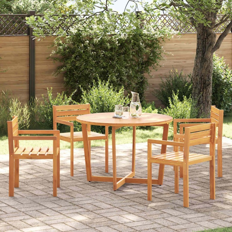 Ensemble de salle à manger de jardin 5 pcs en bois massif d'acacia 625028625028