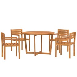 Ensemble de salle à manger de jardin 5 pcs en bois massif d'acacia 625028625028