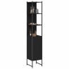 Armoire de salle de bain noir 33x33x185,5 cm bois d'ingénierie 625047625047