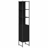 Armoire de salle de bain noir 33x33x185,5 cm bois d'ingénierie 625047625047