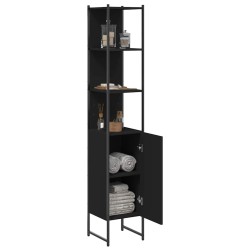Armoire de salle de bain noir 33x33x185,5 cm bois d'ingénierie 625047625047