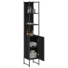 Armoire de salle de bain noir 33x33x185,5 cm bois d'ingénierie 625047625047