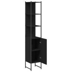 Armoire de salle de bain noir 33x33x185,5 cm bois d'ingénierie 625047625047