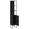 Armoire de salle de bain noir 33x33x185,5 cm bois d'ingénierie 625047625047