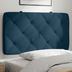 Coussin de tête de lit bleu 80 cm velours 625053625053