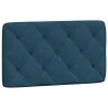 Coussin de tête de lit bleu 80 cm velours 625053625053