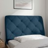 Coussin de tête de lit bleu 80 cm velours 625053625053