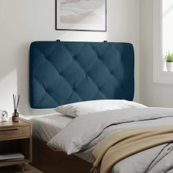 Coussin de tête de lit bleu 80 cm velours 625053625053