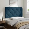 Coussin de tête de lit bleu 80 cm velours 625053625053
