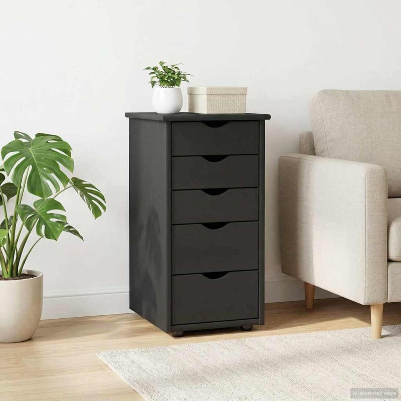 Armoire Gris 34 x 39 x 61,5 cm Bois de Pin Massif 625063625063