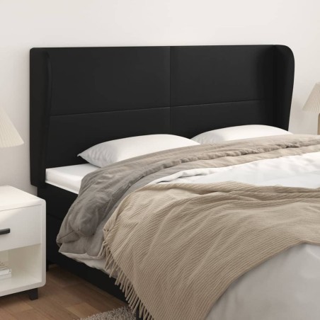 Tête de lit avec oreilles Noir 203x23x118/128 cm Similicuir 625074625074
