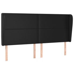 Tête de lit avec oreilles Noir 203x23x118/128 cm Similicuir 625074625074