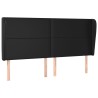Tête de lit avec oreilles Noir 203x23x118/128 cm Similicuir 625074625074
