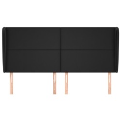 Tête de lit avec oreilles Noir 203x23x118/128 cm Similicuir 625074625074