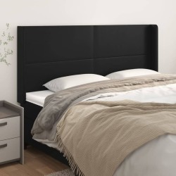 Tête de lit avec oreilles Noir 203x16x118/128 cm Similicuir 625076625076