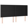 Tête de lit avec oreilles Noir 203x16x118/128 cm Similicuir 625076625076