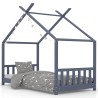 Cadre de lit d'enfant Gris Bois de pin massif 80x160 cm 625077625077