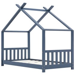 Cadre de lit d'enfant Gris Bois de pin massif 80x160 cm 625077625077