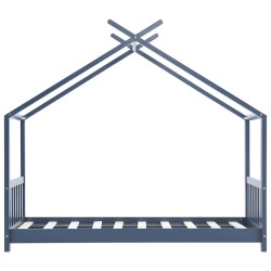 Cadre de lit d'enfant Gris Bois de pin massif 80x160 cm 625077625077