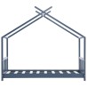 Cadre de lit d'enfant Gris Bois de pin massif 80x160 cm 625077625077