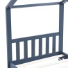 Cadre de lit d'enfant Gris Bois de pin massif 80x160 cm 625077625077