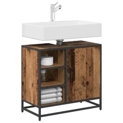 Cabinet de salle de bain avec porte Bois Ancien 65 x 33 x 60 cm 625081625081